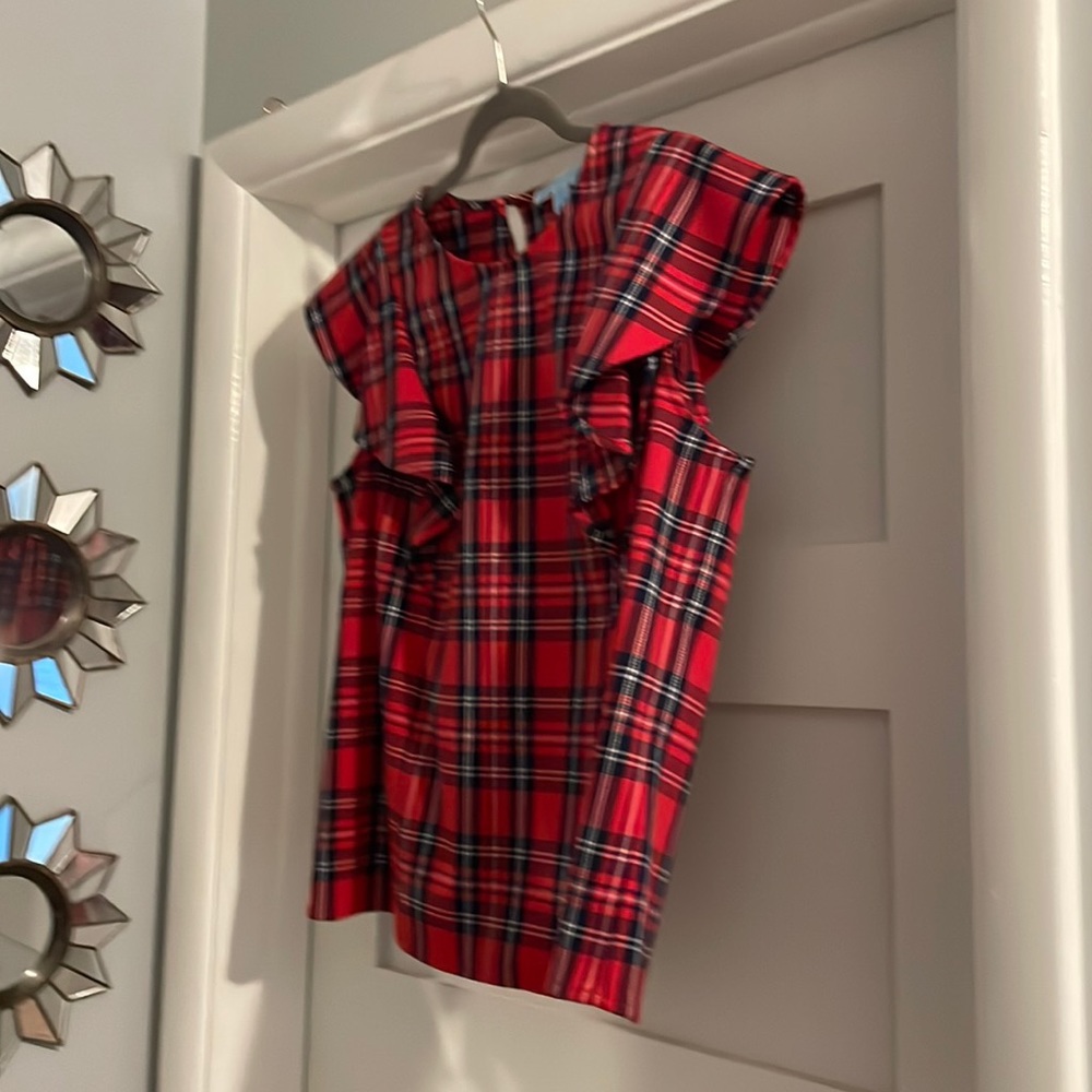 Draper James holiday plaid tank top